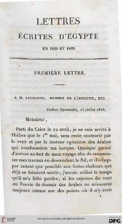 Première lettre