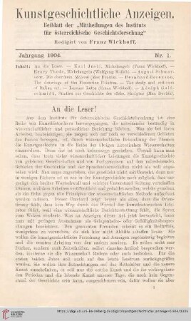An die Leser!
