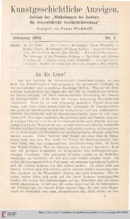 An die Leser!