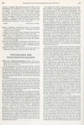 867-869 [Rezension] Faber, Heije, Religionspsychologie