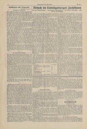 Freie Presse 1928 (Nr. 281). Tagesausgabe und "Zweites Blatt" (Fragment)