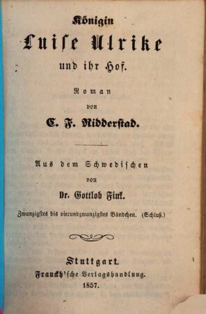 Königin Luise Ulrike und ihr Hof, 20/24