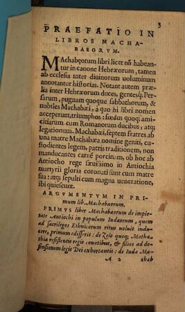 Biblia Sacra : Iuxta uulgatam editionem ad uetustißima exemplaria castigata. [5], Machabaeorum libri duo