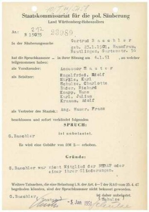 Baechler, Gertrud
