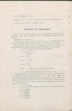 Präzision der Messungen.