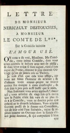 Lettre De Monsieur Le Comte De L***, ... .