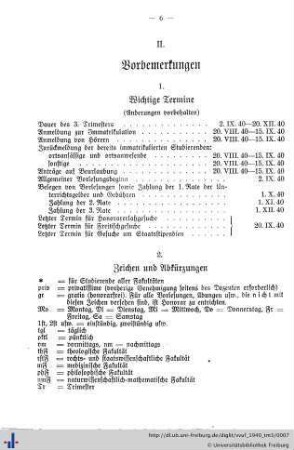II. Vorbemerkungen