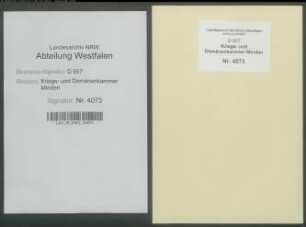 Provinzial- und Spezial-Domänenetats des Erbfürstentums Paderborn
