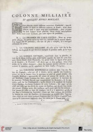 Colonne Milliaire