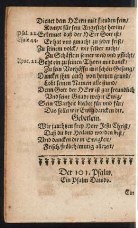 Der 101. Psalm. - Der 110. Psalm.