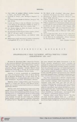 45: Sprawozdanie z sesji naukowej "Sztuka torunia i ziemi chełmińskiej 1233-1815"