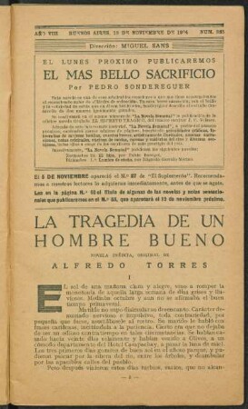 1924008365: La tragedia de un hombre bueno : novela inédita