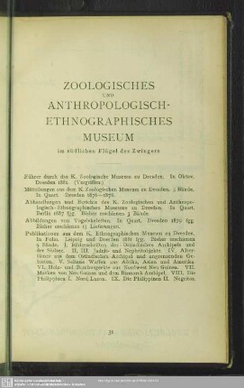 Zoologisches und anthropologisch- ethnographisches Museum im südlichen Flügel des Zwingers