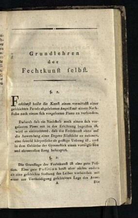Grundlehren der Fechtkunst selbst: §. 1. [- §. 83.]