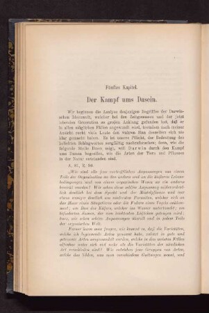Fünftes Kapitel. Der Kampf ums Dasein.