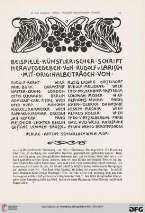 Beispiele künstlerischer Schrift, [1]