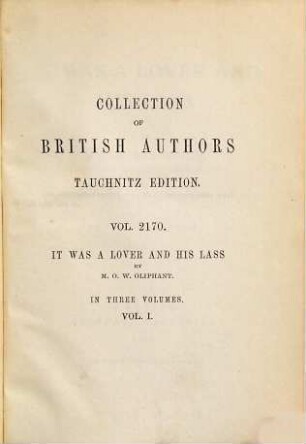 It was a lover and his lass : in three volumes, 1