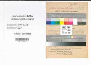 Entnazifizierung Wilhelm Faber , geb. 25.08.1893 (Reichsbahninspektor)