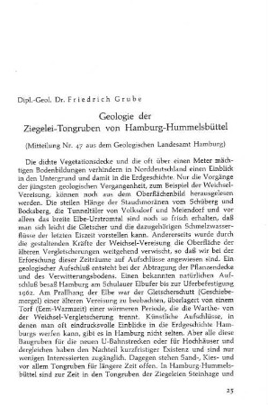 Geologie der Ziegelei-Tongrube von Hamburg-Hummelsbüttel