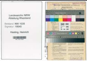 Entnazifizierung Heinrich Hasting , geb. 06.04.1895 (Steiger)