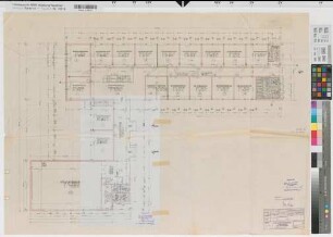 Münster (Münster) Landespolizeischule Carl Severing Unterrichtsgebäude Grundriß Erdgeschoß 1958 1 : 100 67 x 93 Pause Staatshochbauamt Münster Regierung Münster Nr. 34113