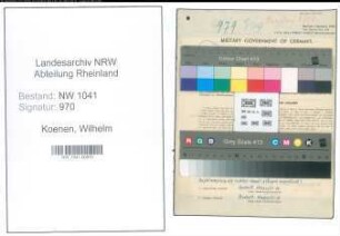 Entnazifizierung Wilhelm Koenen , geb. 20.08.1910 (Angestellter)