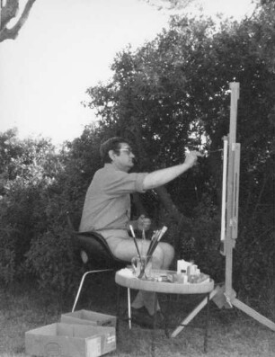 Peter Schermuly malt das Meer bei Hyères, 1975
