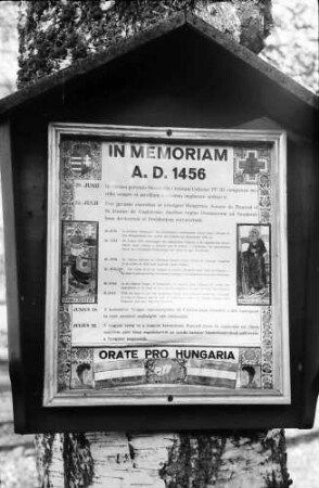 Donaueschingen: Ungarische Gedenktafel am Schlosspark, in memoriam A.D. 1456