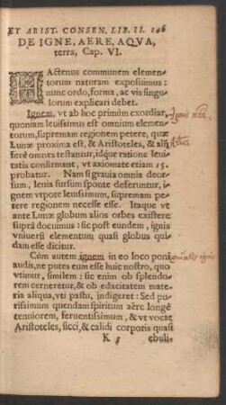 De Igne, Aere, Aqua, terra, Cap. VI.
