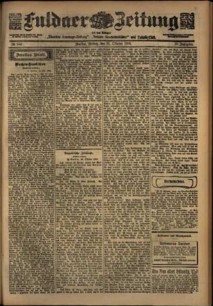 Zweite Ausgabe vom Freitag, den 31. Oktober 1902.