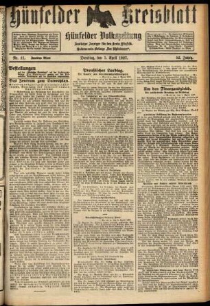 Zweite Ausgabe vom Dienstag, den 05. April 1927.