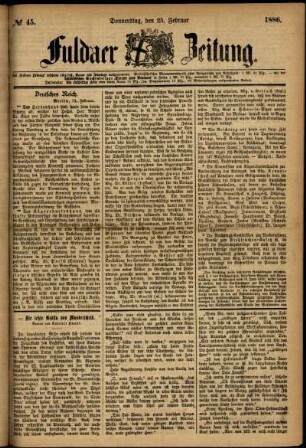 Ausgabe vom Donnerstag, den 25. Februar 1886.