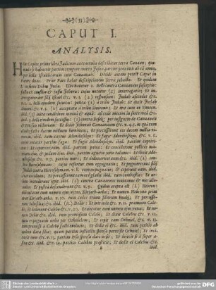 Caput I. [Analysis, Explicatio Textus, Quaestiones, Loci Communes]