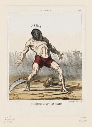 Le véritable homme masqué, Blatt 238 der Folge „Actualités“, in: „Le Charivari“, Paris 1867