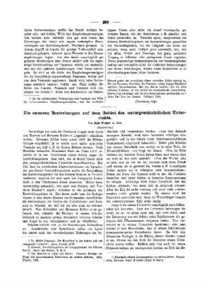 Die neueren Bestrebungen auf dem Gebiet des naturgeschichtlichen Unterrichts : (Fortsetzung)