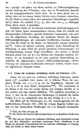 § 4. Ueber die conforme Abbildung durch die Function z(Z).