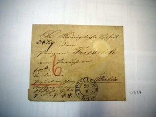 Briefumschlag an Prinz Friedrich von Preußen, abgesendet in Düsseldorf