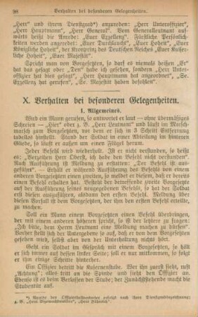 X. Verhalten bei besonderen Gelegenheiten