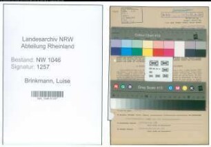 Entnazifizierung Luise Brinkmann , geb. 27.11.1897 (Leherin)