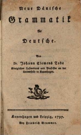 Neue Dänische Grammatik für Deutsche