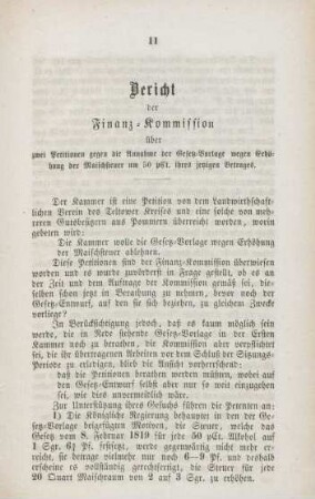 Bericht der Finanz-Kommission ...