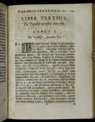 Liber Tertius, De Paradisi terrestris vero situ.