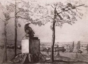 Dresden, Stadtansicht vom Moreau-Denkmal : Richter, L.: Dresden. Ansicht vom Moreau-Denkmal. Zeichnung. Dresden: Kupferstich-Kabinett 1937/1381