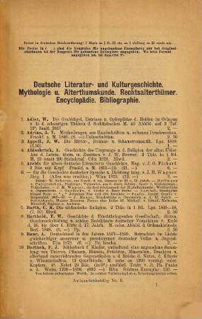 Antiquariats-Katalog ... : Adolf Weigel, Buchhandlung und Antiquariat, Leipzig, 6