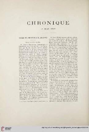 Chronique: 1er Mai 1885