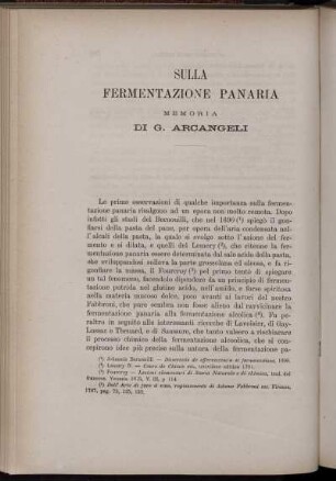 Sulla Fermentazione Panaria