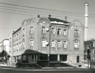 Radebeul. Wohnhaus mit Laden, Gartenstraße 74/Ecke Seestraße (um 1905). Straßenansicht