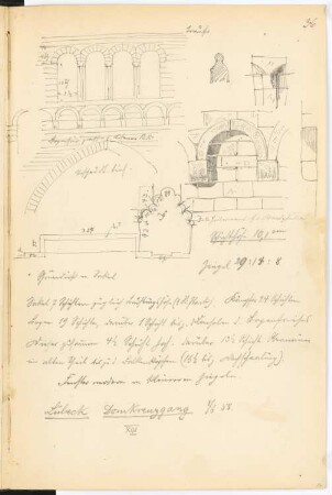 Dom, Lübeck: Details Kreuzgang (aus: Skizzen- und Fotoalbum 1)