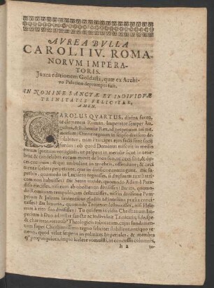 Aurea Bulla Caroli IV. Romanorum Imperatoris