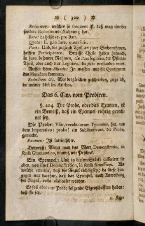 300-327, Das 6. Cap. vom Probiren